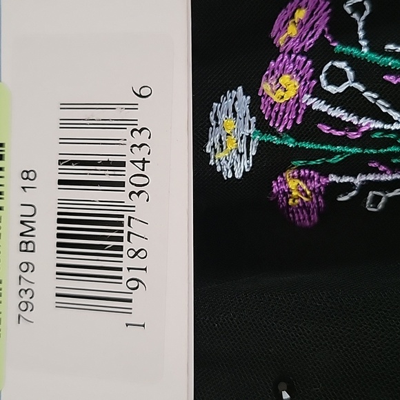 NWT Mac Duggal Embroidered Illusion Puff Sleeve Column Gown Floral 18 # 79379 - Picture 13 of 17